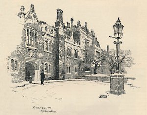 Old Charterhouse: The Masters Court, 1886 alkotó: Joseph Pennell