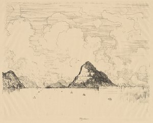 Panama: A csatorna bejárata a Csendes-óceán felől, 1912. alkotó: Joseph Pennell