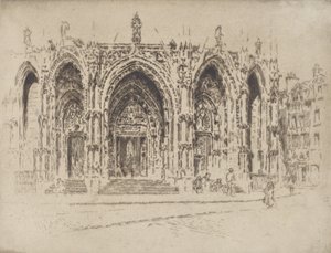 San Maclou tornáca, Rouen, 1907. alkotó: Joseph Pennell