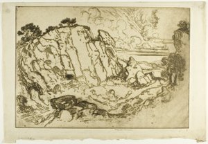Kőbánya a Penteliconon alkotó: Joseph Pennell