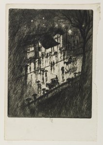 Rainy Night, Charing Cross Shops, 1903 alkotó: Joseph Pennell