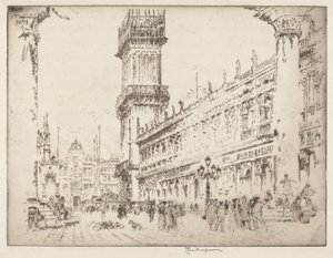 A Campanile újjáépítése, Velence, II. sz alkotó: Joseph Pennell