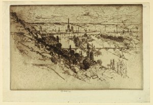Rouen a Bon Secoursból alkotó: Joseph Pennell