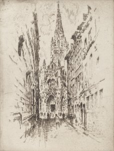 Saint Maclou, Rouen, 1907. alkotó: Joseph Pennell
