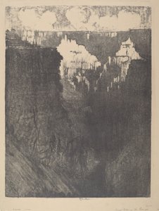 Naplemente városai a kanyonban, 1912. alkotó: Joseph Pennell