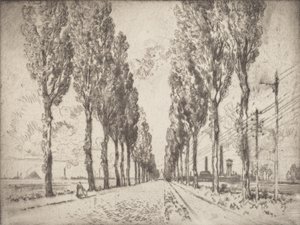 The Avenue, Valenciennes, 1910. alkotó: Joseph Pennell