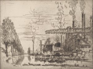 A Brüsszeli-csatorna, A modern Hobbema, 1910. alkotó: Joseph Pennell