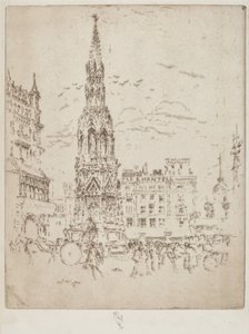 Az Elinor Cross, a Charing Cross pályaudvar előtt alkotó: Joseph Pennell