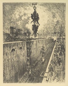 A nap vége, Gatun Lock, 1912 alkotó: Joseph Pennell
