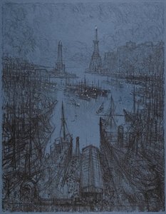 A kikötő, Genova, 1913 alkotó: Joseph Pennell