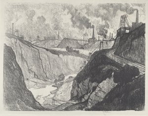 A vasbánya, 1916. alkotó: Joseph Pennell