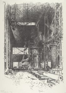 Az új fegyvergödör, 1916. alkotó: Joseph Pennell