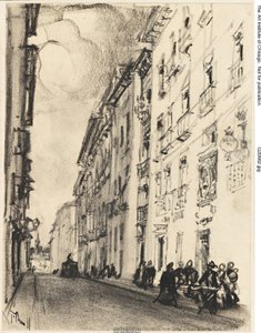 Cervantes és Lope de Vega utcája, Madrid alkotó: Joseph Pennell