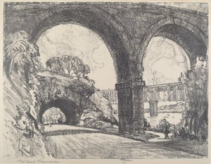 Az alagút a parkban, 1912. alkotó: Joseph Pennell