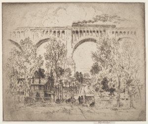 The Viaduct, D., L. & W., Nicholson, Pa. alkotó: Joseph Pennell