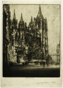 A nyugati front, roueni katedrális alkotó: Joseph Pennell