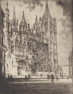 A nyugati front, roueni katedrális, 1907. alkotó: Joseph Pennell