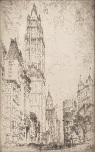 A Woolworth épület, 1915. alkotó: Joseph Pennell