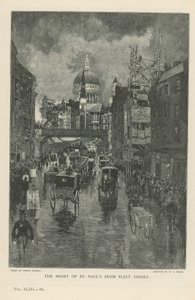 A Szent Pál-székesegyház eleje a Fleet Street felől alkotó: Joseph Pennell