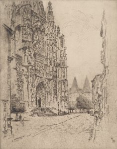 A püspöki palota tornyai, Beauvais, 1907. alkotó: Joseph Pennell