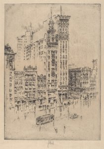 Union Square, esős nap alkotó: Joseph Pennell