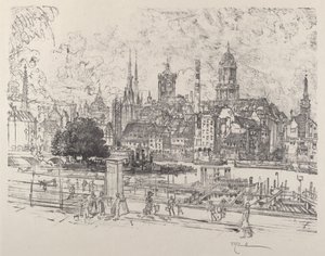 Kilátás a Spree-re, Berlin alkotó: Joseph Pennell