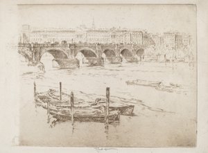 Waterloo híd és Somerset ház alkotó: Joseph Pennell