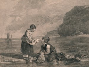 „Fiatal garnélarákfogók”, 19. század eleje. alkotó: Joseph Phelps