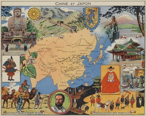 Kína és Japán (színes litográfia)