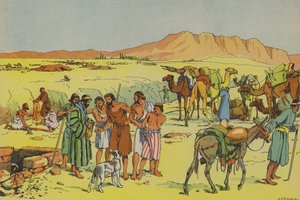 Józsefet eladják a fogságba (színes litográfia)
