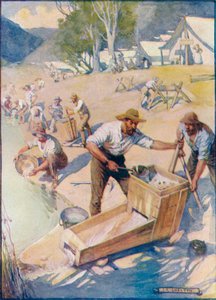 Egész nap hallatszott a csákány hangja és a bölcső dübörgése, c1908, c1920. alkotó: Joseph Ratcliffe Skelton