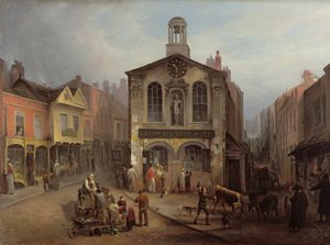 The Old Moot Hall, Leeds, 1825 körül (olaj, vászon) alkotó: Joseph Rhodes