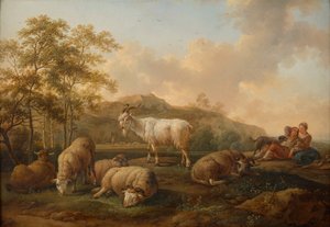 Táj legelő szarvasmarhákkal alkotó: Joseph Roos d. Ä.