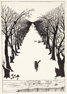 A macska, aki egyedül sétált, illusztráció Rudyard Kipling „Just So Stories for Little Children” című könyvéből, pub. London, 1951