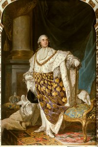 XVI. Lajos francia király lábbeli portréja szent jelmezben (1754-1793) A Szentlélek-rend nyaklánca (Szentlélek) - Festmény Joseph Siffred Duplessis (1725-1802) műterméből (Joseph- Siffrede, Joseph-Siffrede, Joseph Si