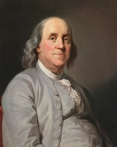 Benjamin Franklin portréja, készítette Duplessis, Joseph-Siffred (1725-1802). Olaj, vászon, c. 1780. Mérete : 73x59 cm. Magángyűjtemény alkotó: Joseph Siffred Duplessis