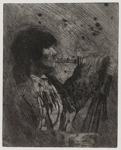 Dudán játszó férfi, Sigmund Abeles és Edmond Casarella nyomta