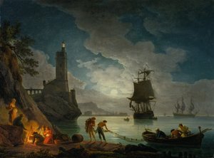 Kikötő a Holdfényben alkotó: Claude Joseph Vernet