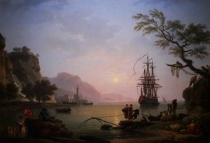 Kilátás a kikötőre reggel (reggel) alkotó: Claude Joseph Vernet