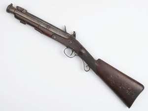 Blunderbuss rugós bajonettel, ír önkénteseknek kiállított, 1815 körül (bunderbuss, flintlock)