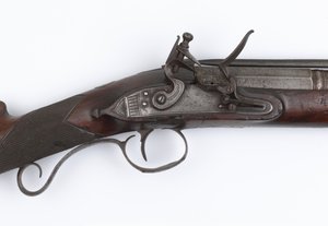 Blunderbuss rugós bajonettel, ír önkénteseknek kiállított, 1815 körül (bunderbuss, flintlock)