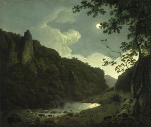 Dovedale holdfényben alkotó: Joseph Wright of Derby
