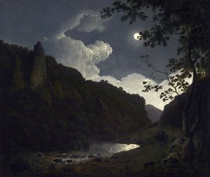 Dovedale holdfényben alkotó: Joseph Wright of Derby