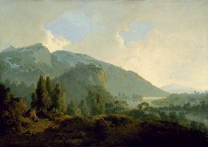 Olasz tájkép hegyekkel és folyóval alkotó: Joseph Wright of Derby
