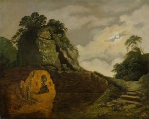 Vergilius sírja holdfényben, Silius Italicusszal alkotó: Joseph Wright of Derby