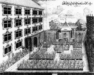 Az ulmi Furttenbach-kert terve, az Architectura Privata-ból, Jonas Arnold (1600-69) metszetében, megjelent 1641 alkotó: Joseph after Furttenbach