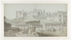 Körmenet a Palatinus-hegy lábánál Rómában alkotó: Josephus Augustus Knip