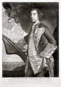Sir George Brydges Rodney (1719-92) Fehér admirális portréja, William Dickinson (1746-1823) kocsma metszete. szerző: Carington Bowles (fl.1744-93) (metszet) alkotó: Joshua (after) Reynolds
