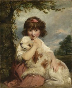 Egy kislány és a kutyája alkotó: Joshua Reynolds