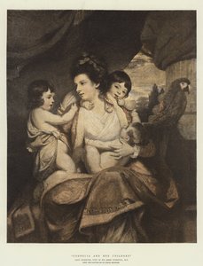 Cornelia és gyermekei (chromolitho) alkotó: Joshua Reynolds